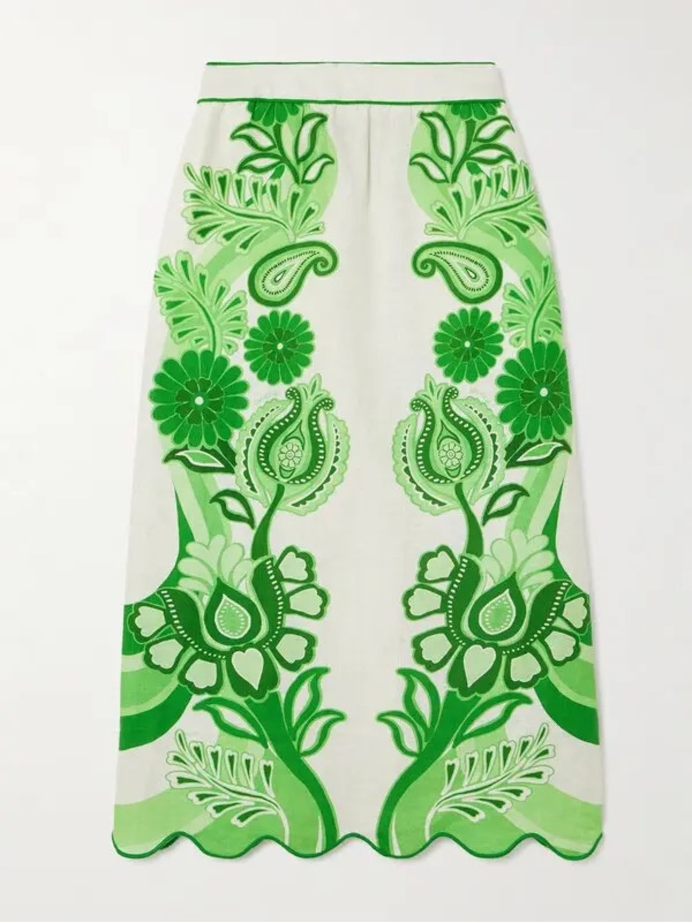Linen Festival Midi Skirt NWT